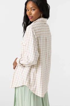 Tops^O'Neill Brooks Flannel Long Sleeve Top - | winter white