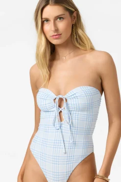 One-Pieces|New Arrivals^O'Neill Catamaran Plaid Poolside One-Piece azurine