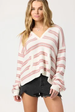 New Arrivals|Tops^O'Neill Catamaran Relaxed Hooded Sweater Long Sleeve Top - | canyon rose