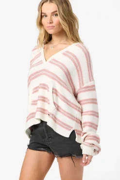 New Arrivals|Tops^O'Neill Catamaran Relaxed Hooded Sweater Long Sleeve Top - | canyon rose