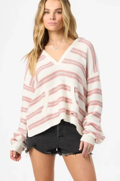 New Arrivals|Tops^O'Neill Catamaran Relaxed Hooded Sweater Long Sleeve Top - | canyon rose