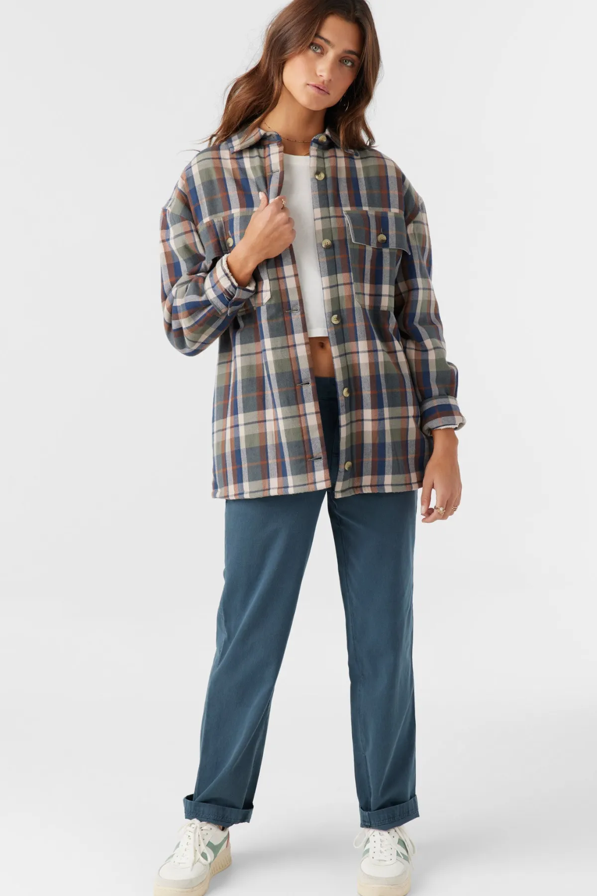 Jackets^O'Neill Chance High Pile Lined Flannel Jacket - | oil green