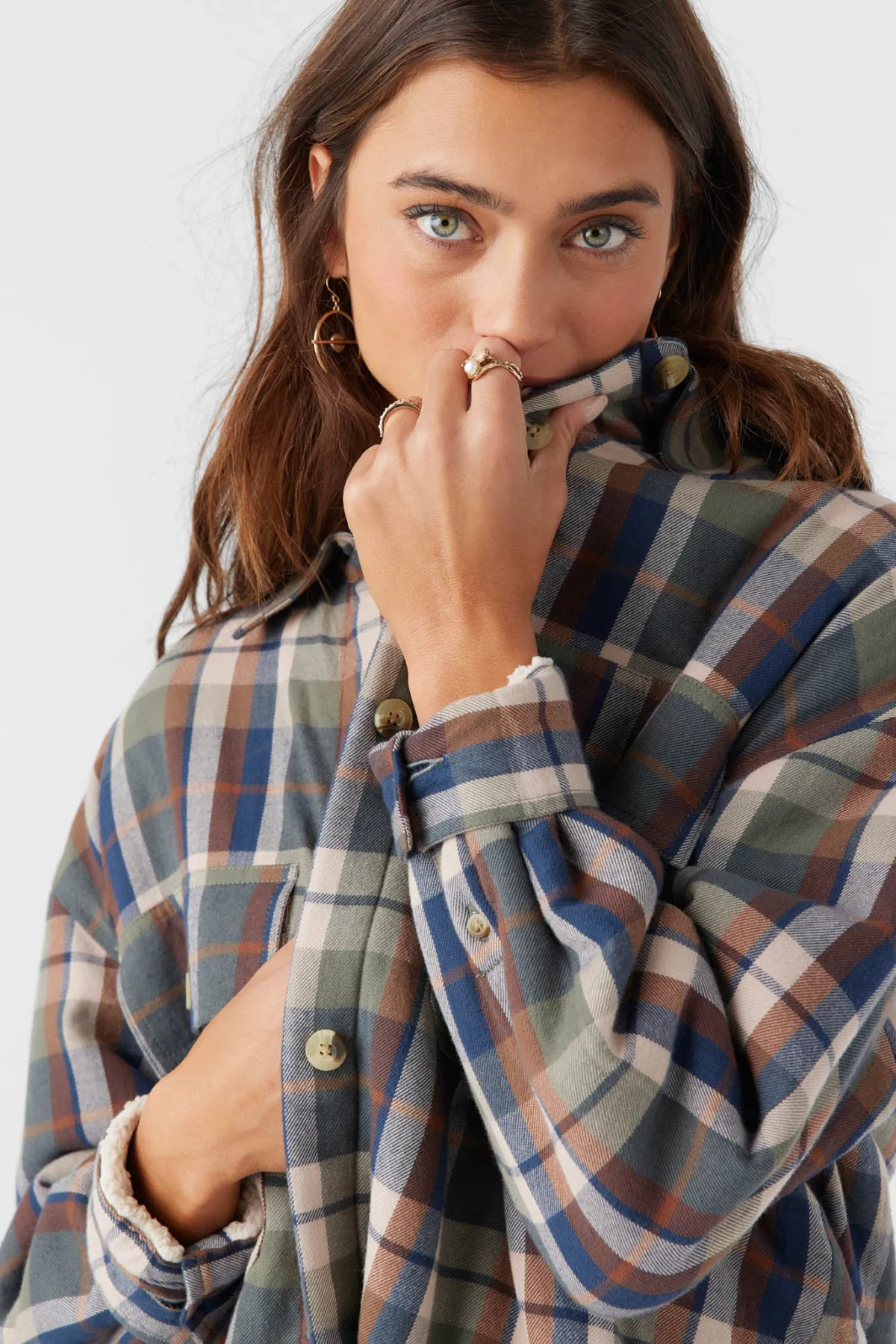 Jackets^O'Neill Chance High Pile Lined Flannel Jacket - | oil green