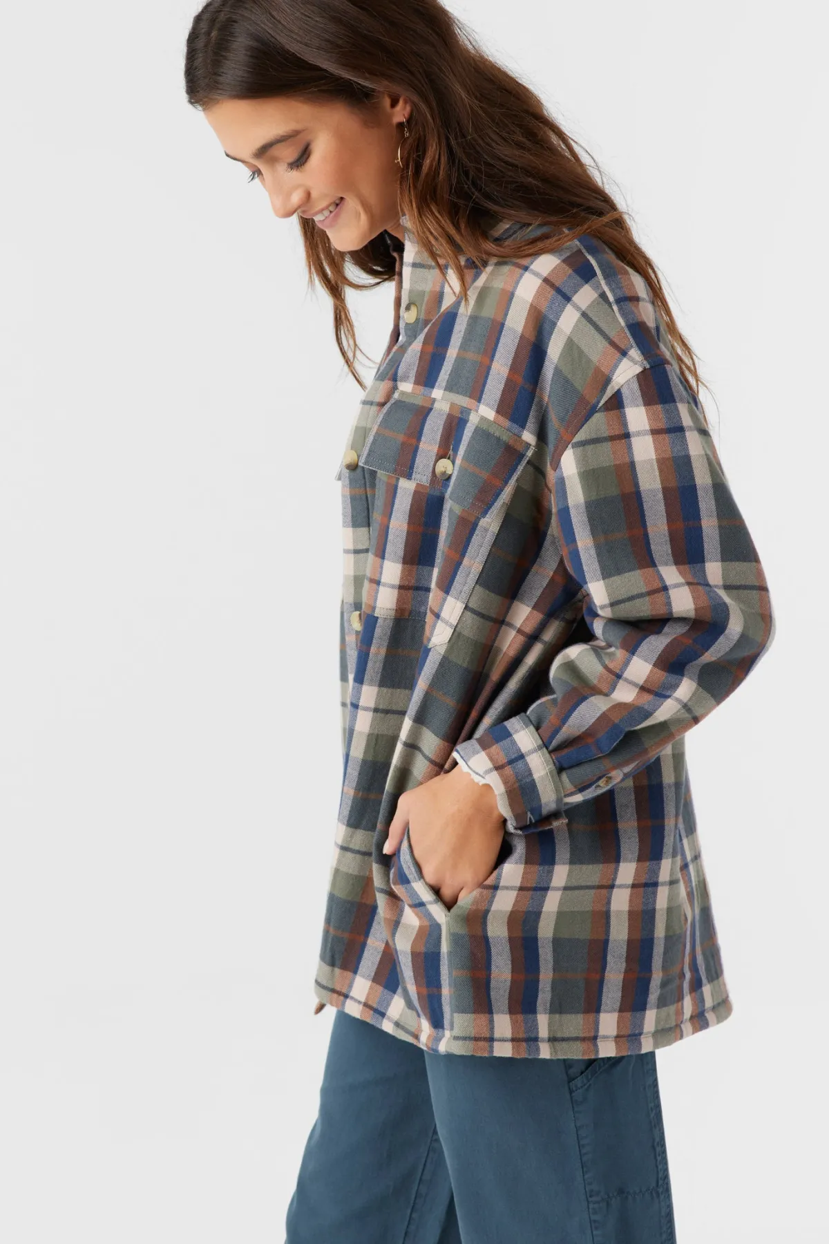 Jackets^O'Neill Chance High Pile Lined Flannel Jacket - | oil green