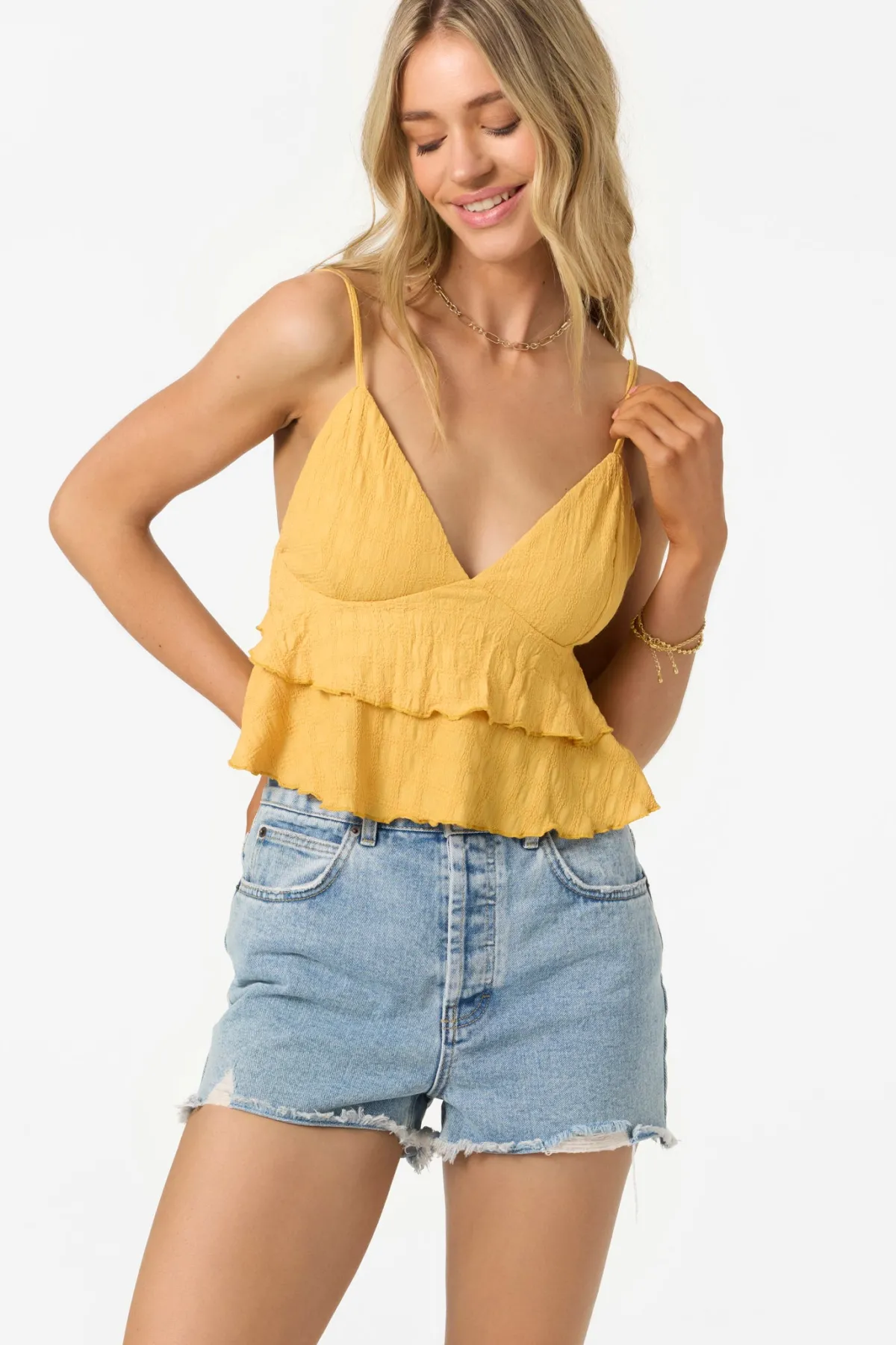 Tops^O'Neill Chloey Sleeveless Top - | bright gold