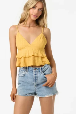 Tops^O'Neill Chloey Sleeveless Top - | bright gold