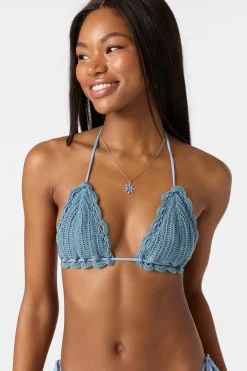 Bikini Tops^O'Neill Club House Crochet Triangle Top - | faded denim