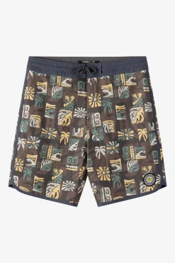 Mid Length^O'Neill Cruzer Scallop 18" Boardshorts - | turkish coffee