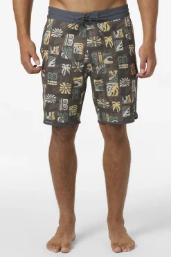 Mid Length^O'Neill Cruzer Scallop 18" Boardshorts - | turkish coffee
