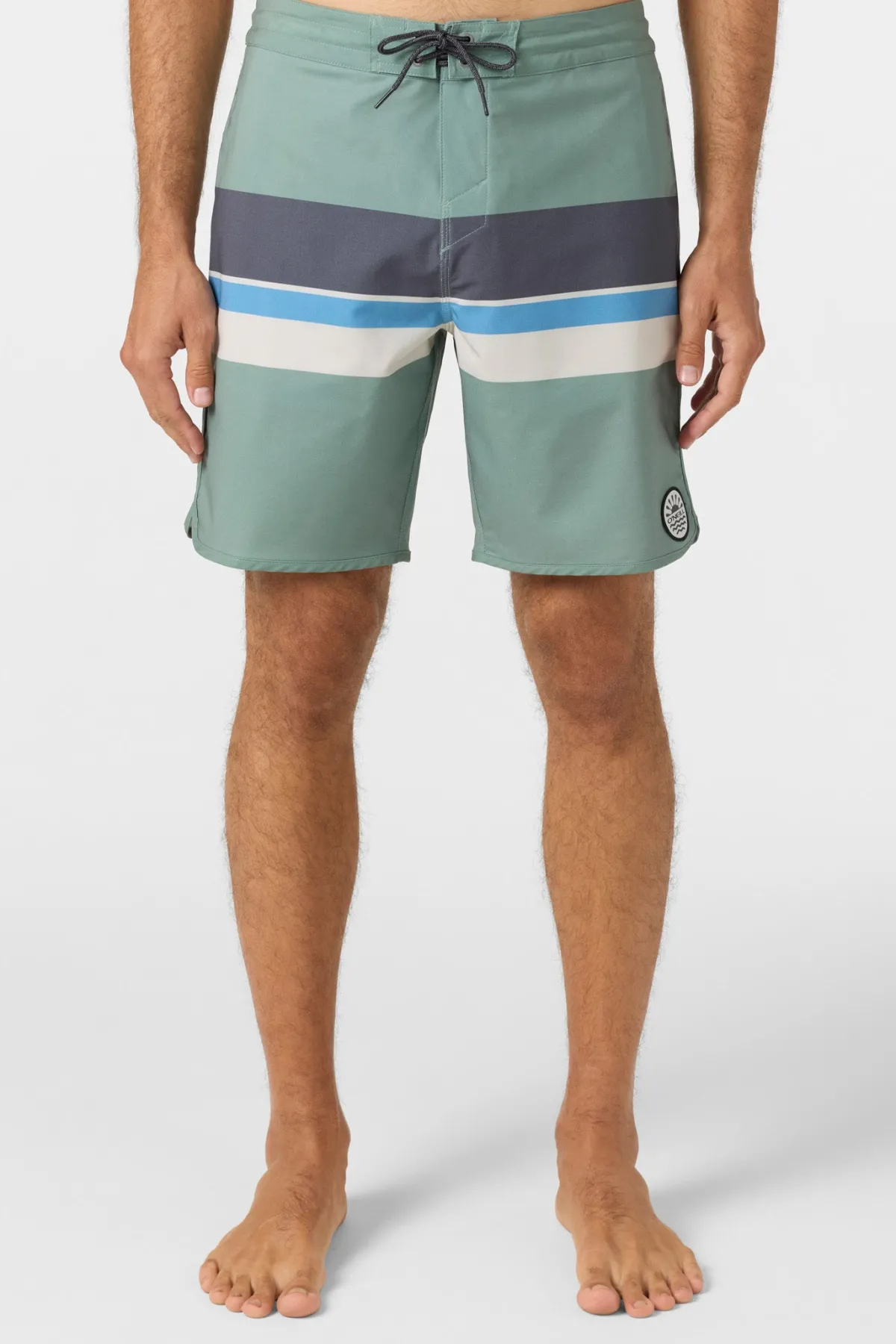 Short Length^O'Neill Cruzer Stripe Scallop 18" Boardshorts - | sage