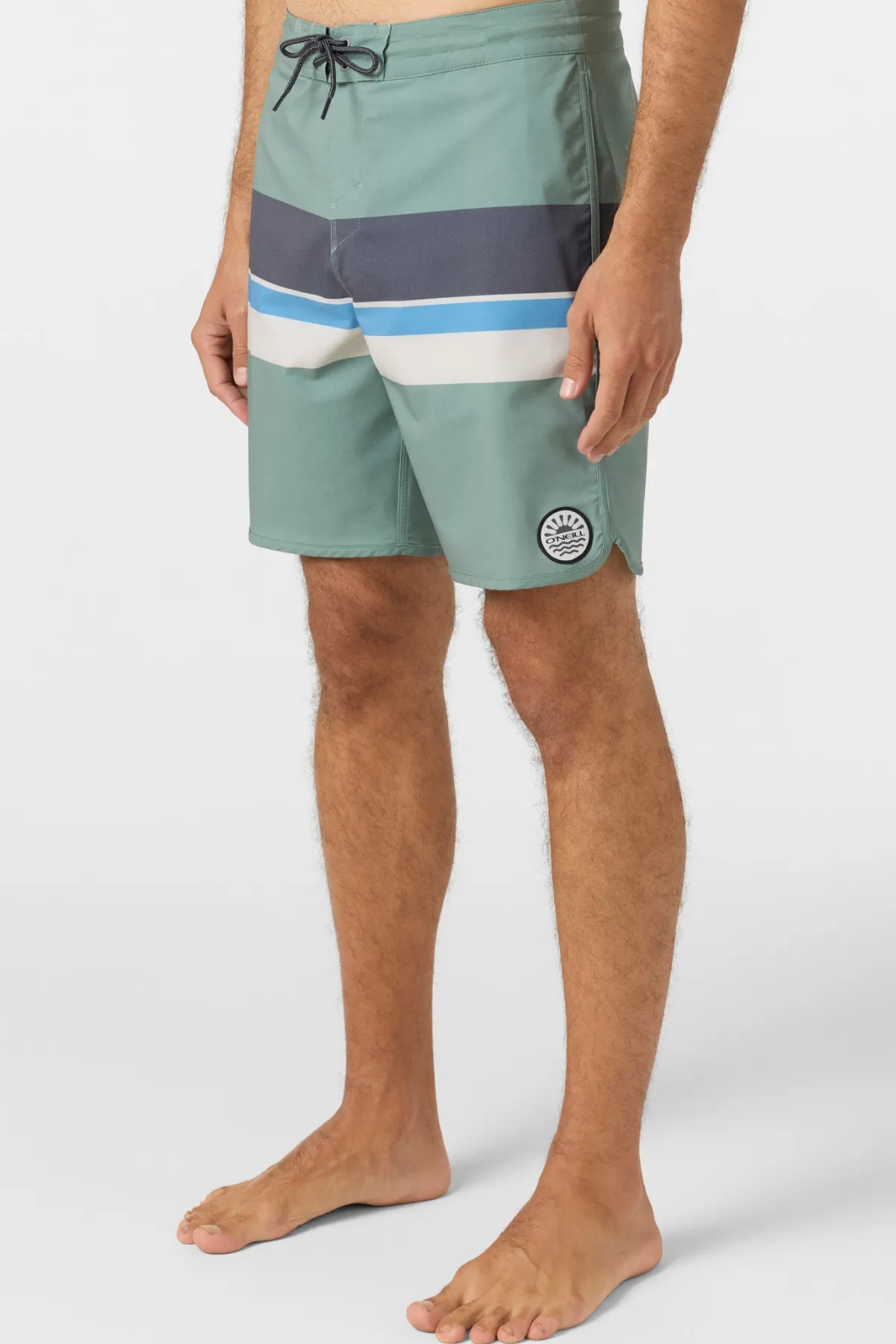 Short Length^O'Neill Cruzer Stripe Scallop 18" Boardshorts - | sage