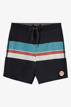 Mid Length^O'Neill Cruzer Stripe Scallop 18" Boardshorts - | black