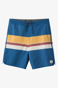 Short Length^O'Neill Cruzer Stripe Scallop 18" Boardshorts - | indigo