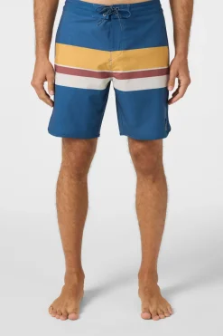 Short Length^O'Neill Cruzer Stripe Scallop 18" Boardshorts - | indigo