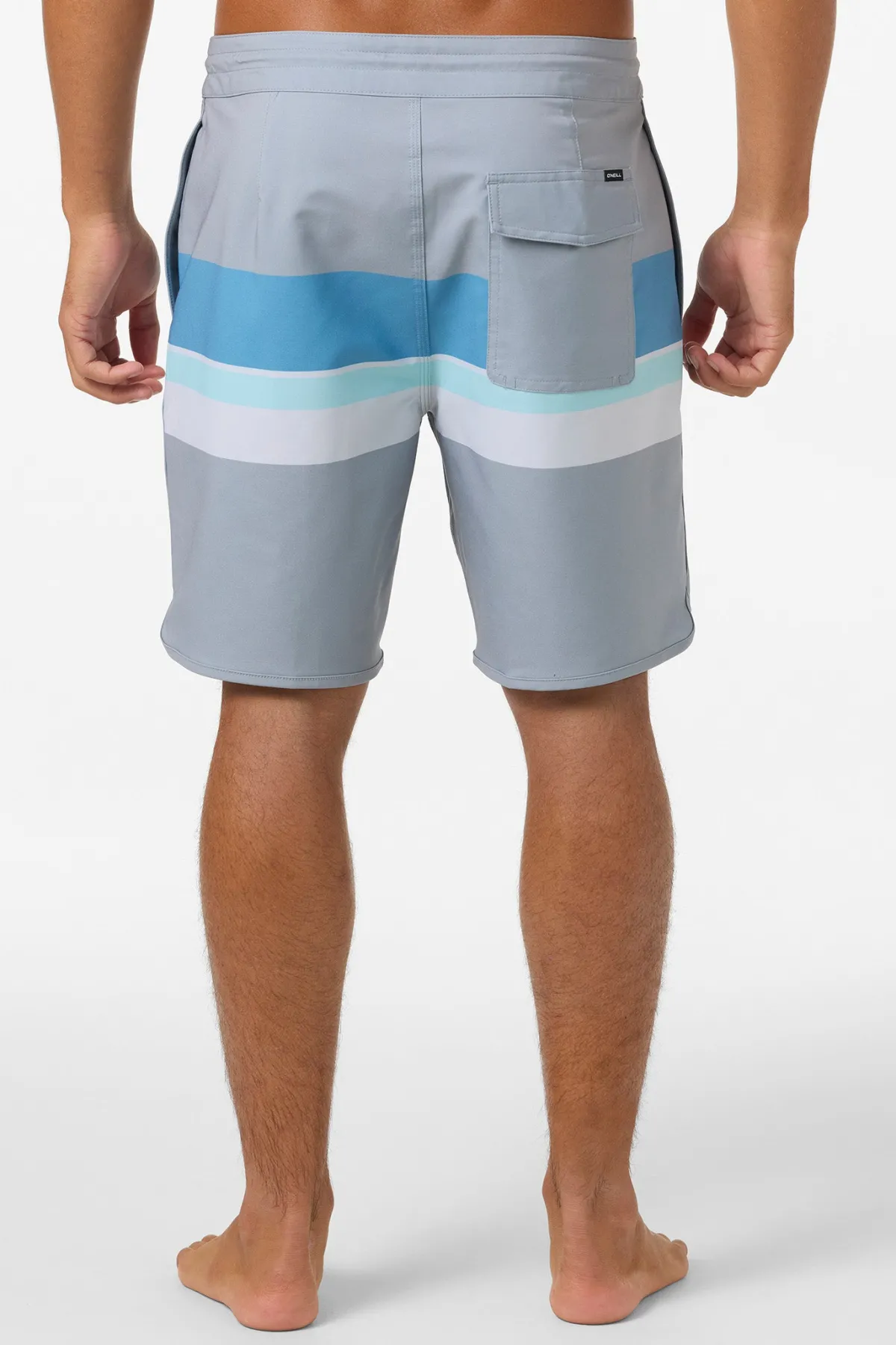 Mid Length^O'Neill Cruzer Stripe Scallop 18" Boardshorts - | lght gry2