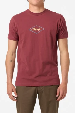 Tees & Tanks^O'Neill Diamond Standard Fit Tee - | oxblood red