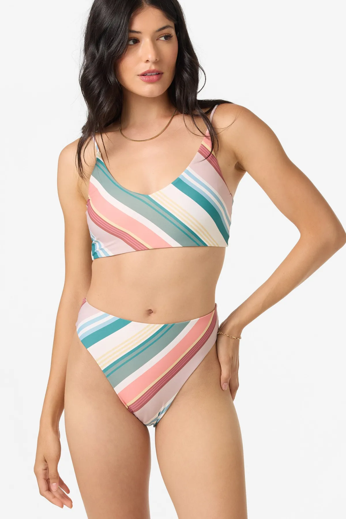 Bikini Bottoms^O'Neill Equator Stripe Max Full Bottoms - Multi Clr |
