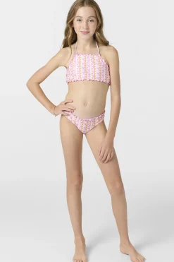 Sale^O'Neill Girl's Balearic Waves Ruffle Edge High Neck Top Set - | multi clr