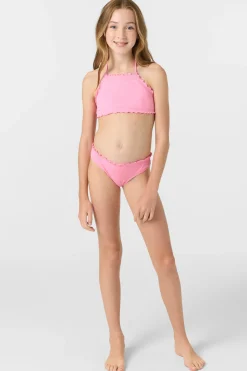 Sale^O'Neill Girl's Dawnbreak Rib Hi-Neck Ruffle Edge Set High Neck Top Set - | sachet pink