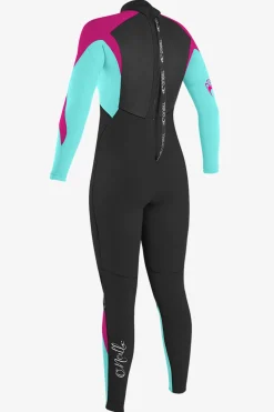 Full Suits|Full Suits^O'Neill Girl's Epic 4/3MM Back Zip Full - | blk/seaglass/berry