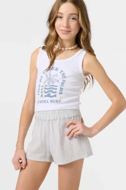 Bottoms^O'Neill Girl's Gabi Stripe Beach Shorts hydrangea