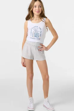 Bottoms^O'Neill Girl's Gabi Stripe Beach Shorts hydrangea