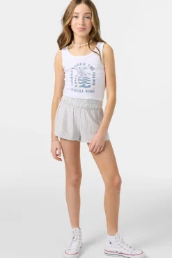 Bottoms^O'Neill Girl's Gabi Stripe Beach Shorts hydrangea