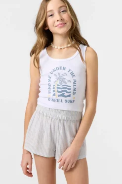 Bottoms^O'Neill Girl's Gabi Stripe Beach Shorts hydrangea