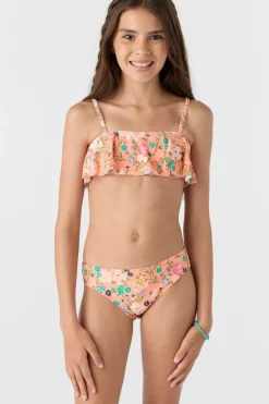 Sale^O'Neill Girl's Kelly Floral Ruffle Bralette Top Set - | desert flower