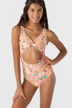 Sale^O'Neill Girl's Kelly Floral Twisted One-Piece - | desert flower