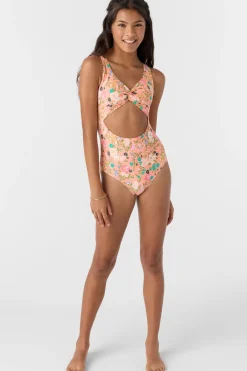Sale^O'Neill Girl's Kelly Floral Twisted One-Piece - | desert flower