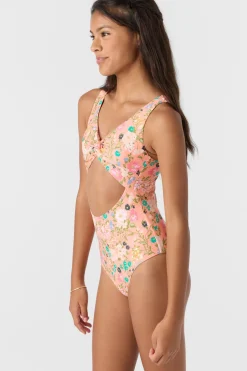 Sale^O'Neill Girl's Kelly Floral Twisted One-Piece - | desert flower