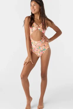 Sale^O'Neill Girl's Kelly Floral Twisted One-Piece - | desert flower