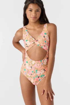 Sale^O'Neill Girl's Kelly Floral Twisted One-Piece - | desert flower