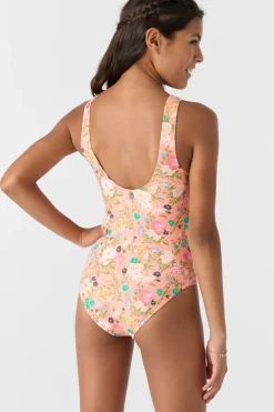 Swimwear^O'Neill Girl's Kelly Floral Twisted One-Piece desert flower