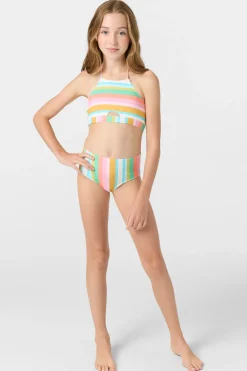 Sale^O'Neill Girl's Low Tide Peekaboo High Neck Top Set - | multi clr