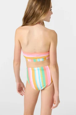 Swimwear^O'Neill Girl's Low Tide Peekaboo High Neck Top Set multi clr