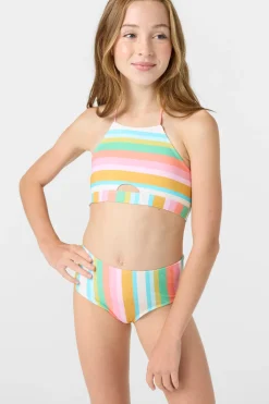 Swimwear^O'Neill Girl's Low Tide Peekaboo High Neck Top Set multi clr