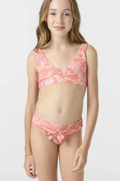 Swimwear^O'Neill Girl's Nayomi Floral Fixed Tri Top Set porcelain rose