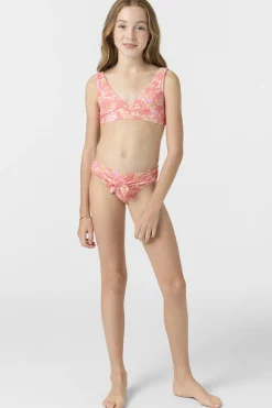 Swimwear^O'Neill Girl's Nayomi Floral Fixed Tri Top Set porcelain rose