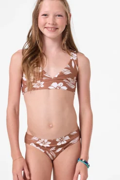 Swimwear^O'Neill Girl's Nomad Floral Fixed Bralette Top Set - | carob brown