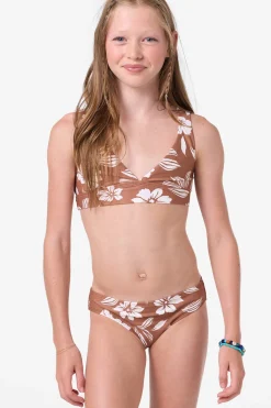 Swimwear^O'Neill Girl's Nomad Floral Fixed Bralette Top Set - | carob brown