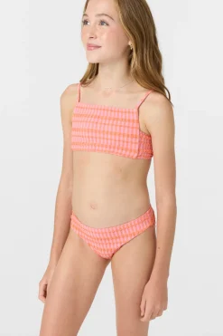 Sale^O'Neill Girl's Paradise Plaid Square Neck Bralette Top Set - | sachet pink