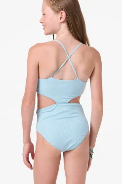 Swimwear^O'Neill Girl's Shorebreak Rib Knot Front One-Piece - | stratosphere
