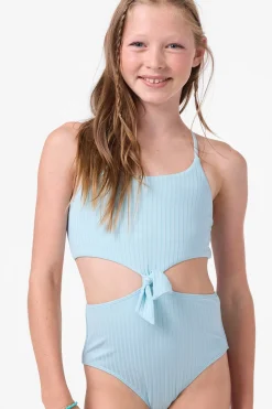 Swimwear^O'Neill Girl's Shorebreak Rib Knot Front One-Piece - | stratosphere