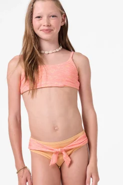 Swimwear^O'Neill Girl's Sunshine Revo Tie Back Bralette Set fusion coral