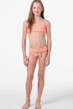 Swimwear^O'Neill Girl's Sunshine Revo Tie Back Bralette Set fusion coral