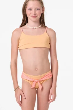 Swimwear^O'Neill Girl's Sunshine Revo Tie Back Bralette Set fusion coral