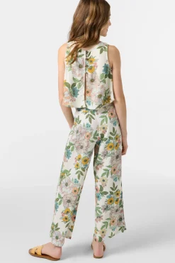 Bottoms^O'Neill Girl's Torrie Pant Cara Floral - | winter white