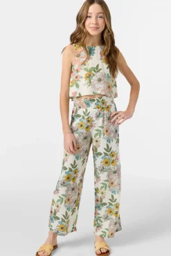 Bottoms^O'Neill Girl's Torrie Pant Cara Floral - | winter white